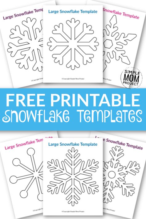 Schnee Party, Printable Snowflake Template, Simple Mom Project, Snowflake Coloring Pages, Paper Snowflake Template, Paper Snowflake Patterns, Snowflake Stencil, Snowflakes Art, Snowflake Patterns