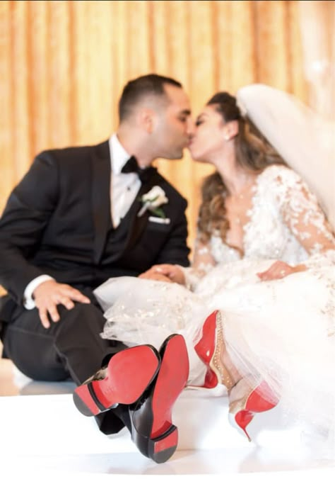 Loubiton Wedding Shoes, Wedding Shoes Bride Red Bottoms, Red Bottom Wedding Pictures, Christian Louboutin Wedding Heels, Red Bottoms Wedding Shoes, Wedding Red Bottoms, Red Bottom Wedding Heels, Red Bottom Wedding Shoes, Wedding Shoe Photos