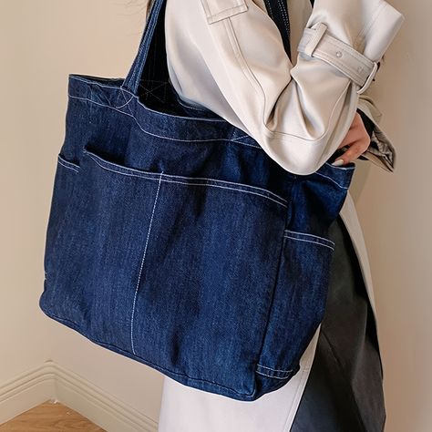 Faster shipping. Better service Jeans Bags Ideas, Bag From Old Jeans, Outfit Gym, Handbags For School, Denim Shoulder Bags, Bag Women Fashion, Denim Tote Bags, Denim Tote, Jeans Bag