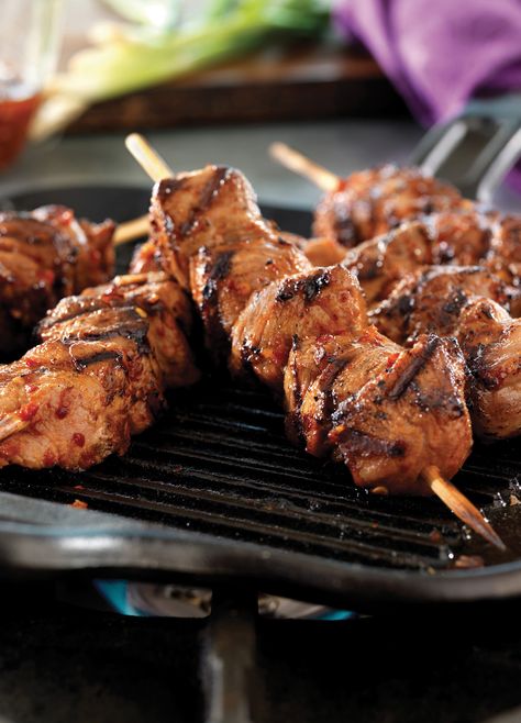 Boneless Country Style Pork Ribs, Pork Kabobs, Boneless Pork Ribs, Korean Pork, Grilled Recipes, Pork Skewers, Ginger Pork, Kabob Skewers, Spicy Korean