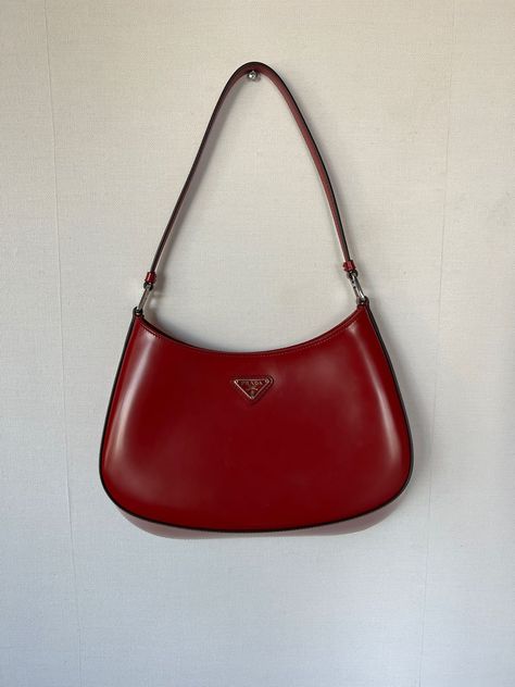 Prada Cherry Bag, Cleo Prada Bag, Guess Red Bag, Cherry Red Handbag, Cherry Red Shoulder Bag, Prada Red Aesthetic, Red Handbag Aesthetic, Red Bags Aesthetic, Cherry Red Accessories