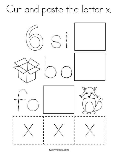 Cut and paste the letter x Coloring Page - Twisty Noodle Letter X Preschool, Letter X Worksheet, X Worksheet, Morning Work Kindergarten Free, Letter X Crafts, Letter Worksheets For Preschool, Twisty Noodle, Cut And Paste Worksheets, Alphabet Practice