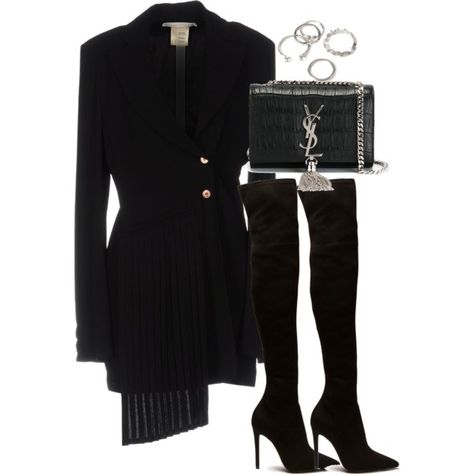 A fashion look from March 2017 featuring Off-White blazers, Yves Saint Laurent clutches and Forever 21 jewelry. Browse and shop related looks. Boogie Outfits, Saint Laurent Outfit, Saint Laurent Purse, Vestiti Edgy, Off White Blazer, Halloween 3, Forever 21 Jewelry, Dress Sketches, Looks Black