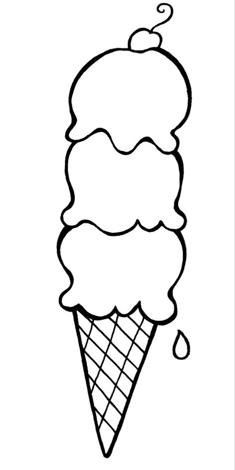 Ice Cream Cone Drawing, Ice Cream Coloring, Draw Ice Cream, Ice Cream Coloring Pages, خريطة ذهنية, Summer Coloring Pages, Coloring Sheets For Kids, Easy Coloring Pages, An Ice Cream