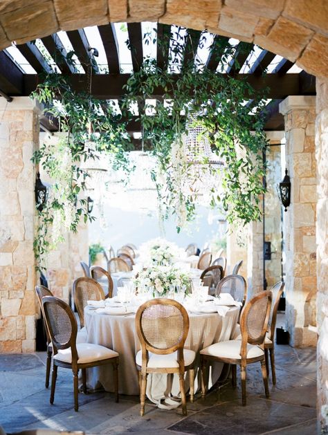 Outdoor Wedding Chandelier, Wedding Dress Berta, Chandelier Aesthetic, Malibu Rocky Oaks Wedding, Wedding Architecture, Malibu Rocky Oaks, Photography Planner, Romantic Wedding Receptions, Small Space Interior Design