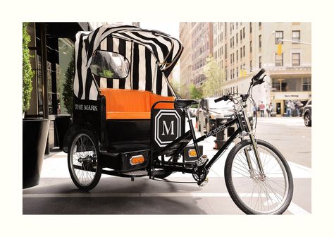 The Mark Hotel | NYC's Most Boldly Lavish 5-Star Hotel Pedicab Design, Mark Hotel, Trike Bicycle, Hotel In New York City, Bike Trailer, Marriott Hotels, Cargo Bike, Road Trip Hacks, Bike Pedals