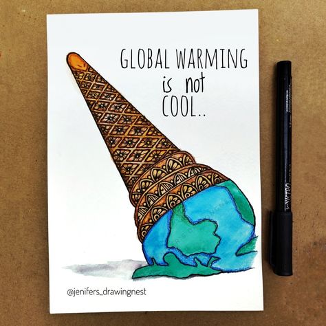 Global warming awareness poster Easy Poster Design Ideas, Poster For Awareness, Simple Art Designs Drawings, Global Science For Global Wellbeing Drawing, Poster Drawing Ideas Easy, Handmade Poster Ideas Creative, Simple Poster Ideas, Easy Poster Ideas, Quotes Art Drawing