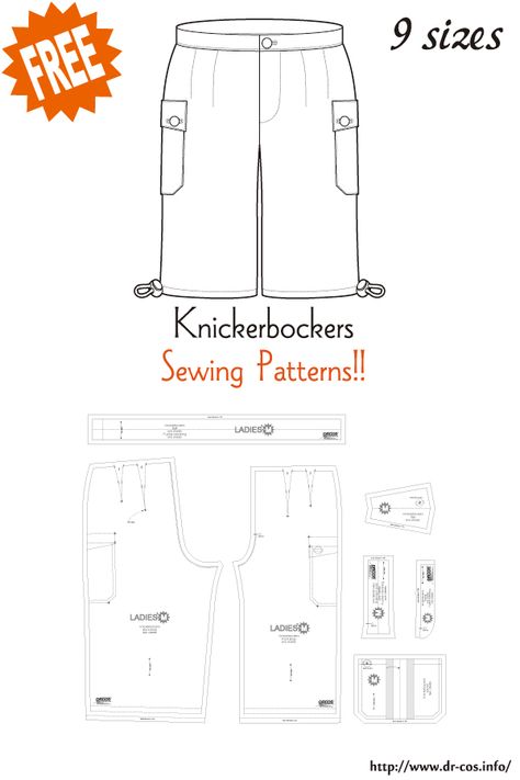 Mens Cargo Pants Sewing Pattern Free, Doll Shorts Pattern, Mens Shorts Pattern, Shorts Pattern Sewing, Shorts Pattern Free, Sewing Men, Mens Sewing Patterns, T Shirt Sewing Pattern, Free Pdf Sewing Patterns