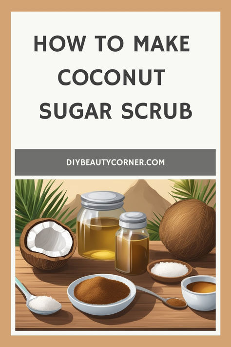 How to Make Coconut Sugar Scrub Diy Hand Scrub With Coconut Oil, Coconut Oil Sugar Scrub Recipe, Sugar Scrub Diy Easy, Exfoliating Scrub Diy, Hand Scrub Recipe, Sugar Body Scrub Diy, Hand Scrub Diy, Sugar Hand Scrub, Sugar Scrub Homemade Recipe