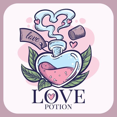 Hand drawn heart shaped bottle love poti... | Premium Vector #Freepik #vector #love-illustration #hand-drawn-love #love #heart-illustration Potion Illustration, Heart Shaped Bottle, Hand Drawn Heart, Traditional Tattoo Designs, Drawn Heart, Bottle Drawing, Bottle Tattoo, Clever Tattoos, Valentine Background