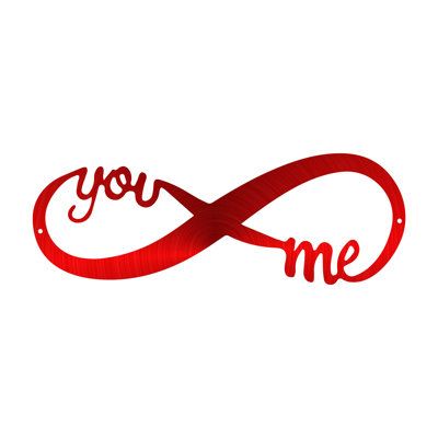 This unique infinity design with "You Me" script will make a great addition to your home and is large enough to make a statement. The artwork highlights the commitment between two people in a clear and compelling symbol.  This unique visual design is eye-catching, without being too busy or distracting. The Foreman Metal Works products are made from 14 Gauge American Steel, 64% thicker than most of our competitors. Size: 8" H x 24" W, Colour: Red Laser Engraved Ideas, Best Housewarming Gifts, Infinity Design, Gift For Anniversary, Infinity Love, Steel Signs, Metal Wall Art Decor, Best Gifts For Her, Infinity Symbol