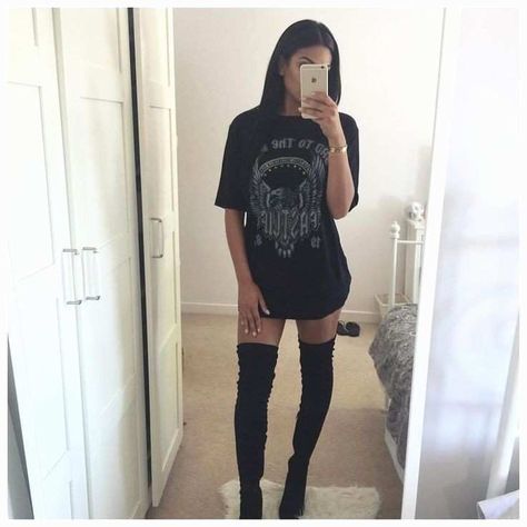 *social media based* #fanfiction #Fanfiction #amreading #books #wattpad Concert Clothes, Thigh High Boots Outfit, Lifestyle Influencer, High Boots Outfit, Celebrity Lifestyle, Tumblr Outfits, 2021 Fashion, Looks Style, Thigh High Boots