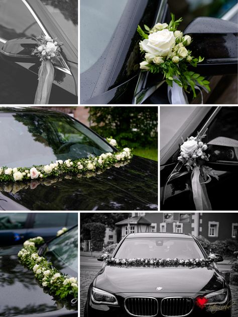 Wedding Car Deco, Just Married Car, Bridal Car, Wedding Car Decorations, Car Deco, Wedding Prep, Couture Wedding, Flower Wedding, Pretty Wedding