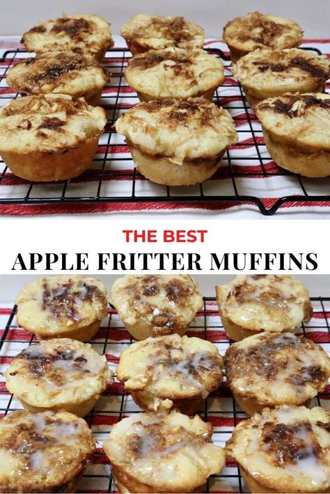 Apple Fritter Muffins, Amish Apple Fritter, Apple Spice Muffins, Apple Pie Muffins, Baked Apple Fritters, Baking Breads, Apple Fritter Bread, Bake Easy, Sweet Glaze