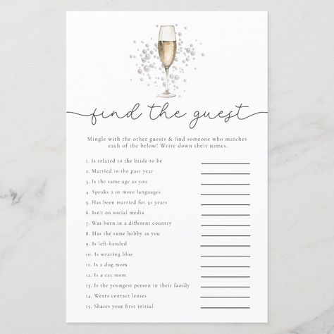 Pearls Prosecco Find The Guest Bridal Shower Game Editable Template Bridal Shower Games Interactive, Pearl Themed Bridal Shower Decor, Pearls And Prosecco Theme Bridal, Bridal Shower Happy Hour, Pearl Theme Bridal Shower Ideas, Prosecco And Pearls Bridal Shower Theme, Pearls Bridal Shower Theme, Bridal Shower Ideas Decorations Elegant, Pearl Bridal Shower Theme