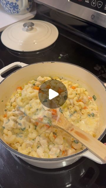 At Home Cook 👩‍���🍳🏡 on Instagram: "Chicken noodle mac and cheese? Creamy chicken and noodles? Whatever you want to call it, its GOOD! #recipes #chickennoodles" Chicken Noodle Mac And Cheese, Chicken And Noodles Over Mashed Potatoes, Macaroni Chicken, Mac And Cheese Creamy, Coldplay Sparks, Creamy Chicken And Noodles, Chicken And Noodles, Creamy Chicken Noodle Soup, Fast Dinner