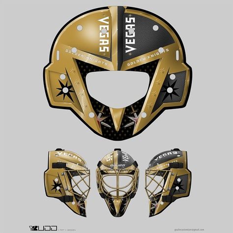 Goalie Gear, Goalie Mask, Hockey Goalie, Vegas Golden Knights, Golden Knights, Nhl Hockey, Ice Hockey, Mask Design, Knights