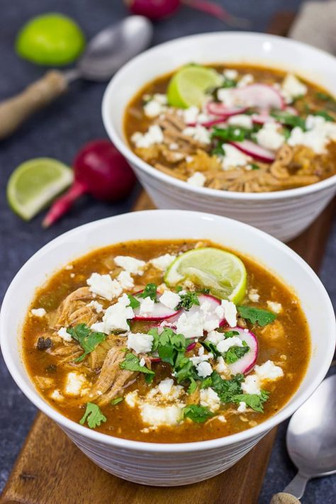 Slow Cooker Pork Posole | Easy comfort food for chilly days! Easy Posole Recipe, Pozole Recipe Pork, Slow Cooker Posole, Pasole Recipe, Pork Posole, Crockpot Recipes Mexican, Posole Recipe, Pozole Recipe, Thanksgiving Leftover Recipes