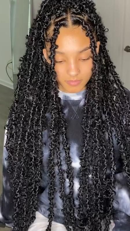 Pin on long butterfly locs Thigh Length Butterfly Locs, 36 Inch Butterfly Locs, Hair Idea For Black Women, Long Faux Locs Black Women, Prom Hairstyles For Black Women Braids, Trending Braids For Black Women, Small Butterfly Locs, Cute Braided Hairstyles For Black Women, Weave Braids Hairstyles