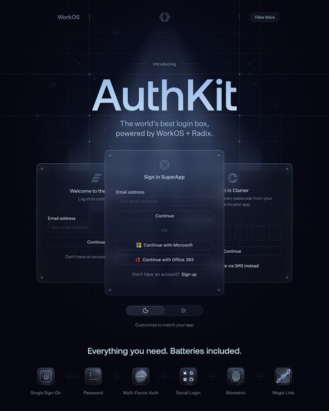 AuthKit.com by Oğuz Yağız Kara on Dribbble Web Design Elements, Glassmorphism Web Design, Figma Tricks, Crypto Design, Oled Tv, Creative Web Design, Webpage Design, Website Design Layout, Portfolio Web Design