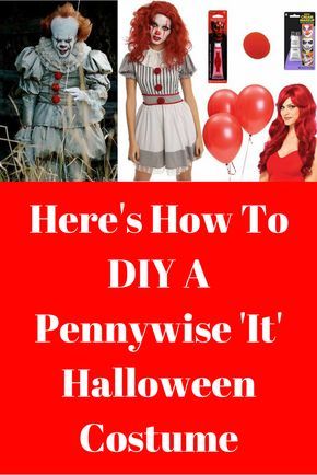 Here's How To DIY A Pennywise 'It' Halloween Costume! Whether you’re a fan of the horror novel, latest movie, or just want a scary Halloween costume for this year, then a Pennywise clown costume is the way to go. Luckily, there is an easy and affordable way to DIY your own woman’s Pennywise It Halloween costume this year. Diy Female Pennywise Costume, Pennywise Costume Women Diy, Diy Creepy Clown Costume For Women, Penny Wise Diy Costume, It Womens Costume, Easy Pennywise Costume, Pennywise Woman Costume Diy, Women’s Pennywise Costume, Diy Scary Clown Costume For Women