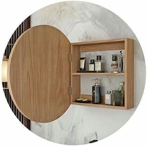 Mirror Bathroom Cabinet, Wood Medicine Cabinets, Wall Storage Shelves, Cabinet Wall, Kitchen Remodel Inspiration, Mirror Bathroom, Kitchen Cabinet Remodel, Wooden Bathroom, Bathroom Design Decor