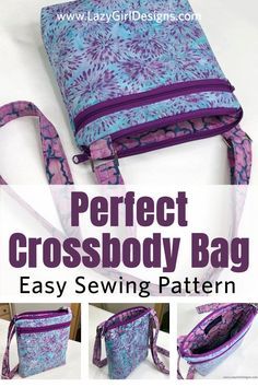 Over Shoulder Bags Cross Body Handbags, Shoulder Purse Pattern, Easy Crossbody Bag Pattern Free, Free Crossbody Bag Pattern, Cross Body Bag Pattern Free Sewing, Sewing Purses Patterns Free, Cross Body Bag Pattern Free, Crossbody Purse Patterns, Prune Hydrangeas