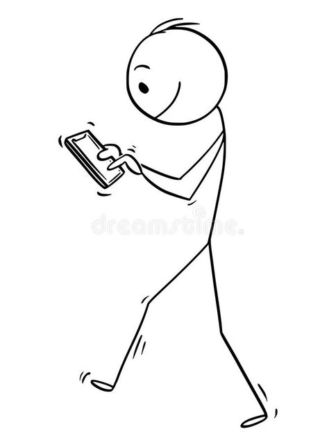 Cartoon of Man or Businessman Walking With Mobile Phone. Cartoon stick drawing c , #affiliate, #Phone, #Mobile, #drawing, #stick, #Man #ad Using Phone Drawing, Phone Cartoon Drawing, Mobile Phone Drawing, Mobile Phone Illustration, Stick Man Drawing, Walking Drawing, Mobile Drawing, Drawing Walking, Phone Drawing