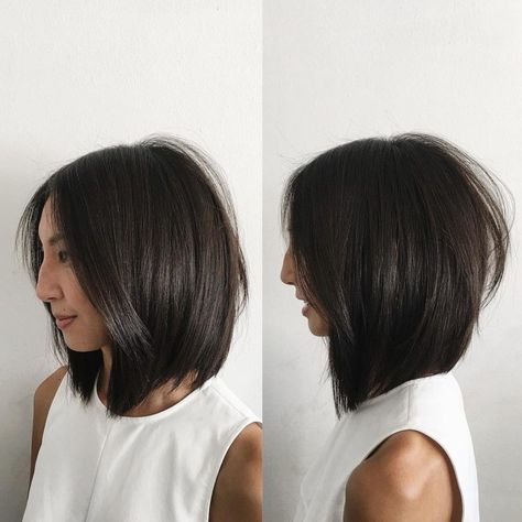 Soft Layered Undercut Bob with Curtain Part and Straight Texture Layered Undercut, Undercut Bob, Medium Bob Hairstyles, Long Layered Haircuts, Long Bob Hairstyles, Trending Hairstyles, Medium Hair Cuts, Shoulder Length Hair, Medium Length Hair Cuts