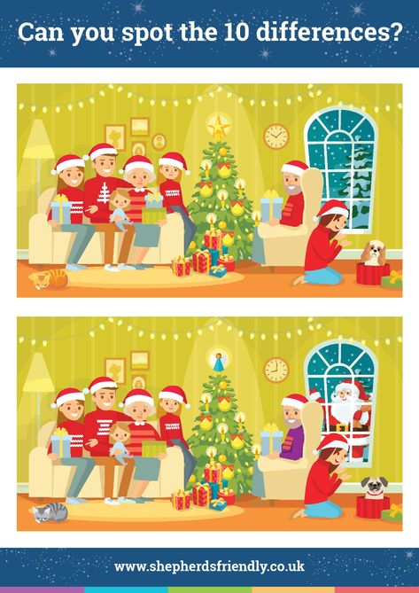 Christmas spot the difference | Shepherds Friendly Christmas Spot The Difference, Spot The Difference Kids, Spot The Difference Printable, Free Christmas Tags Printable, Spot The Difference Games, Christmas Tags Printable, Spot The Difference, English Language Teaching, Free Christmas Printables