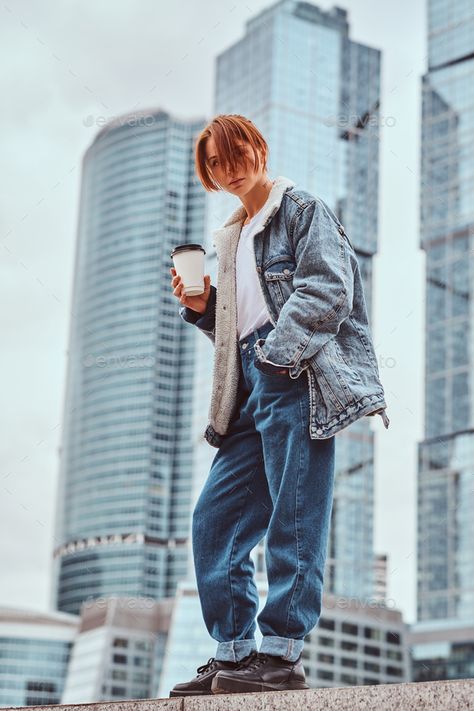 Coffee Holding Pose, Person Holding Coffee, Holding Coffee Pose, Holding Coffee, Drawing Model, Takeaway Coffee, Hipster Girl, Fuji Mountain, With Tattoo