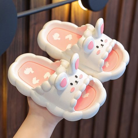 Summer Children's 3D-Rabbit Slippers Cute Cartoon Slippers Breathable Non-slip Home Bathroom Soft Slipper Kids for girls Blue-24-25 (inner 15cm) Disney Inspired Nursery, Rabbit Slippers, Slippers Cute, Karakter Sanrio, Crocs Fashion, Cute Slippers, Soft Slippers, Kids Slippers, Summer Slippers