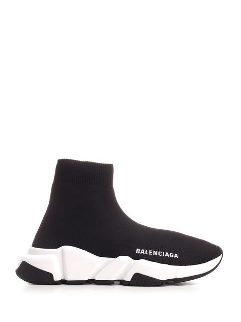 Speed sneakers from Balenciaga in black compact jersey with contrasting signature lettering, ultra-light white sole, slip on design. Composition: UPPER: 80% POLYESTER, 20% ELASTANE, SOLE: 100% RUBBER Fluffy Sliders, Sock Design, Valentino Garavani Bag, Balenciaga Speed, Balenciaga Sneakers, Versace Shop, Balenciaga Shoes, Saint Laurent Shoes, Sneakers For Women