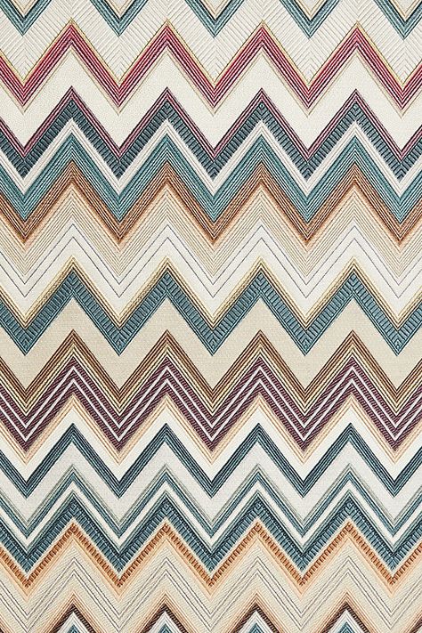 Inspired by fashion's iconic knit chevrons, this textural pattern brings all the elevated style of the couturier Missoni fashion house to the well-appointed home. To calculate the square footage of your space, we recommend combining the width of each wall, then multiplying this number by your ceiling height. Next, divide this number by the square footage of a single roll of wallpaper to determine the number of rolls required. Always round up to account for pattern repeat and variation. Need help Zig Zag Wallpaper, Missoni Pattern, Missoni Fashion, Chevron Borders, Butterfly Room, Chevron Wallpaper, Chevron Patterns, Applique Quilting, Elevated Style