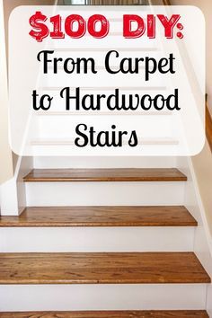 Redo Stairs, Diy Stairs Makeover, Diy Staircase Makeover, Stairs Makeover Ideas, Stair Renovation, Stairs Renovation, Stair Makeover, Hardwood Stairs, Diy Staircase