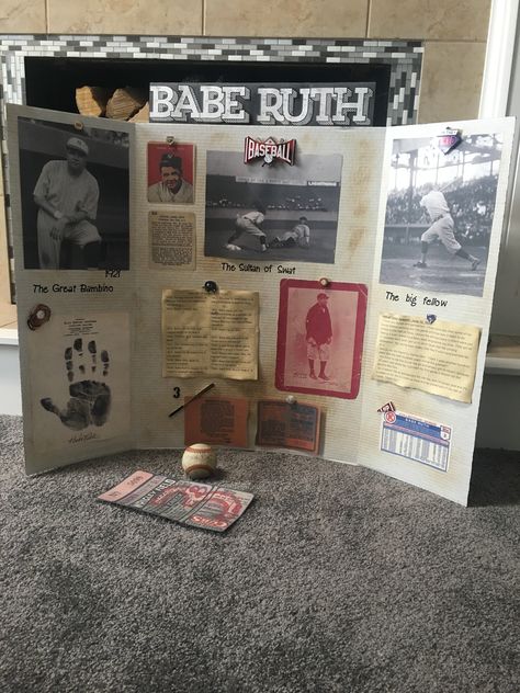 Babe Ruth school project Babe Ruth Project, Babe Ruth Wax Museum Project, Babe Ruth Costume, Wax Museum School Project, Wax Museum Ideas, Wax Museum Project, Museum Ideas, Wax Museum, Creative Books