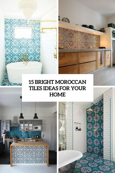 bright moroccan tiles ideas for your home cover Moroccan Accent Wall, Bathroom Highlighter Tiles Ideas Indian, Moroccan Kitchen Decor, Moroccan Tile Bathroom, Moroccan Wall Tiles, Moroccan Tile Backsplash, White Moroccan Tile, Blue Moroccan Tile, Moroccan Kitchen