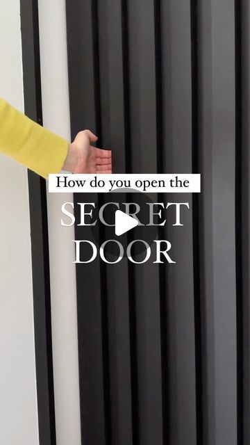 Christine on Instagram: "Our secret door has a secret…

I have had a lot of questions of how our door works. We built in a groove into one of the cladding battons to act as a secret handle to pull the door closed. But to be honest the door closes easily itself. We keep it open all day, with a door stop and then remove the stop at night.

From the back we added a simple black metal handle for easy access to open and close. 

#secretdoor #cladding #panelling #myhousethismonth #myhshome #playrooom #kinderzimmer #playroomideas #secretplayroom #secretroom #livingroom #interiordesign #livingroompanelling #moderninteriors #doorhandle #doorhandles #interiors125" Living Room Panelling, Secret Door, Our Secret, Secret Rooms, Diy Door, To Be Honest, Closed Doors, Door Stop, Be Honest