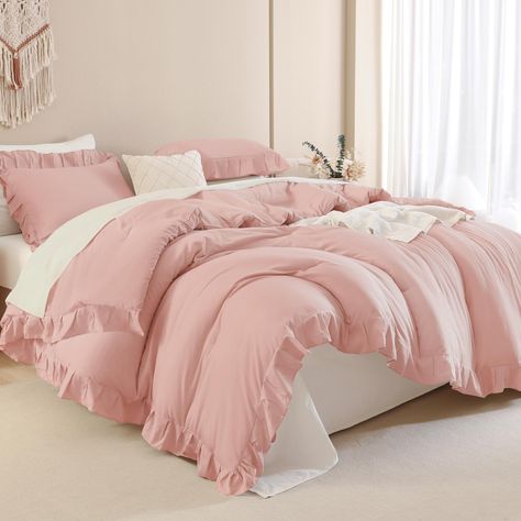 PRICES MAY VARY. 【Cute Ruffled Comforter】Andency solid blush comforter is stitched with interesting ruffles to create a cute look that children love. Compared with other normal comforters, our blush ruffle comforter not only makes the whole bedding look more tasteful and stylish, and also can enhance the sense of your entire room. Taking our blush ruffled comforter home will add unique style and comfort to kids' bedding. 【2 Pieces Kids' Comforter Set】Twin comforter set for boys or girls: 1 ruffl Comforter Sets Pink, Blush Pink Comforter, Shabby Chic Bed, Shabby Chic Comforter, Ruffle Comforter, Kids Comforter Sets, Chic Bed, King Size Comforter Sets, Pink Comforter