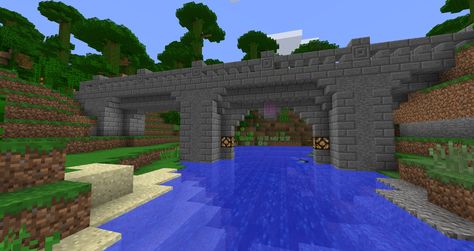 Casual Minecraft Bridge Minecraft Pond, Brick Bridge, Minecraft Island, Minecraft Bridge, Stone Arch Bridge, Pool Porch, All Minecraft, Road Bridge, Minecraft Inspo