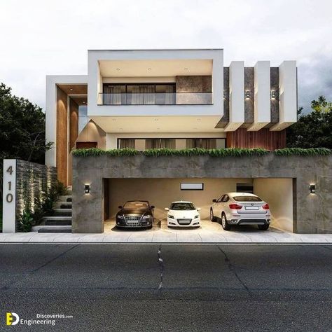 Uphill House Design, Uphill House, Slope House, Beautiful Exterior, Eksterior Modern, Double Storey House, Contemporary House Exterior, Best Modern House Design, تصميم للمنزل العصري