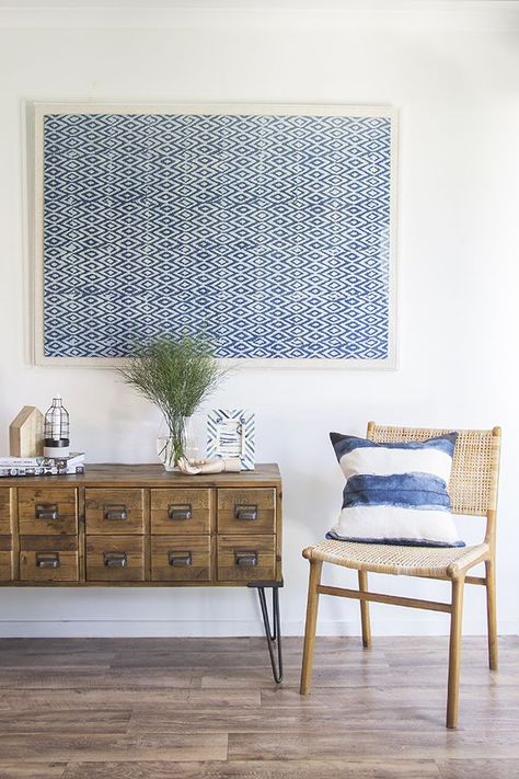 Loomology launch framed textiles with a world-traveller vibe - The Interiors Addict Living Room Corner, Interior Minimalista, Storing Craft Supplies, Deco Boheme, Laundry Room Makeover, Decoration Inspiration, Framed Fabric, The Design Files, Fabric Wall