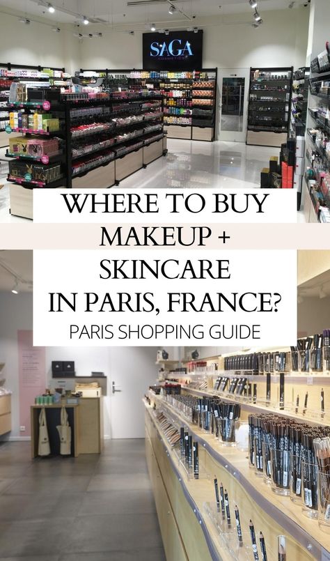 Discover where to buy makeup in Paris - from drugstore makeup products to high-end, luxury makeup brands, you'll find here all the best makeup shops in Paris! paris travel guide | what to buy in paris | best things to buy in paris | best shops in paris | shopping in paris | best stores in paris | best cosmetics shops in paris | best skincare in paris | best french makeup brands | best makeup brands in france skincare | best places to go shopping in paris | paris travel bucket list shops Places To Shop In Paris, Where To Shop In Paris, Things To Buy In Paris, Paris Brands, Where To Buy Makeup, France Skincare, What To Buy In Paris, Paris Moodboard, Paris Mood Board