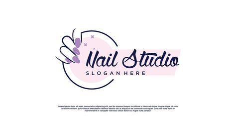 Beauty nail logo design vector with creative unique style Premium Vector Nail Logos Ideas, Girly Logo Design, Girly Logo, Hair Logo Design, Art Business Cards, Business Fonts, Image Nails, Salon Logo Design, Nail Salon Design