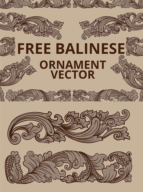 Free Balinese Ornament Vector its a stunning set of vector ornament. It's coming in AI and EPS format! It will also you to quickly and easily create professional artwork, just like a poster, flyer, social media post, or for whatever you're working on and needed. via @creativetacos Balinese Pattern Design, Bali Pattern Design, Balinese Tattoo Design, Balinese Artwork, Ornamen Bali, Bali Pattern, Tortoise Tattoo, Balinese Design, Balinese Tattoo