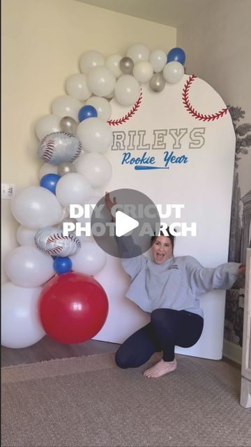 SHAYNA ALNWICK on Instagram: "How cool is this! 🤯  AD I designed a baseball themed photo arch using my @cricut Maker 3 and I couldn’t be more happy with how it turned out! I use my Cricut for tons of projects - ESPECIALLY those with big lettering because its so simple to use and cuts the letters out perfectly every single time! #cricutpartner  Comment “LINK” and I’ll send you a DM with all the products I used to make this so you can create it too! ✨ . . . #cricut #diyphotoarch #diyphotowall #photoarch #baseballthemeparty #baseballtheme #1stbirthday #1stbrithdaycakes #birthdaydecor #kidsbirthdaydecor #diypartydecor" Baseball Backdrop, Baseball Party Decorations, Photo Arch, Diy Photo Wall, Cricut Maker 3, Baseball Theme Party, Birthday Decorations Kids, Diy Letters, Baseball Birthday