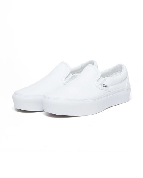 Platform Slip On Vans Outfit, White Slip On Shoes Outfit, Custom White Vans, White Vans Shoes, Vans Shoes Women, White Slip On Vans, White Slip On Shoes, Slip On Vans, Vans Outfit