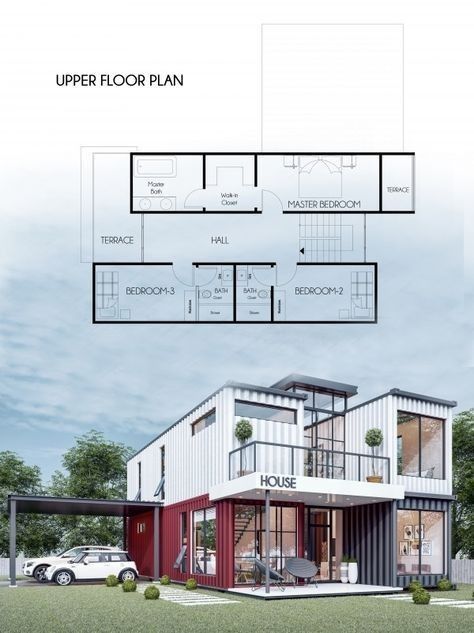 Container Van House, Container Home Designs, Shipping Container Home Designs, Shipping Container House Plans, Container Buildings, Building A Container Home, Container Architecture, Container House Plans, Shipping Container House