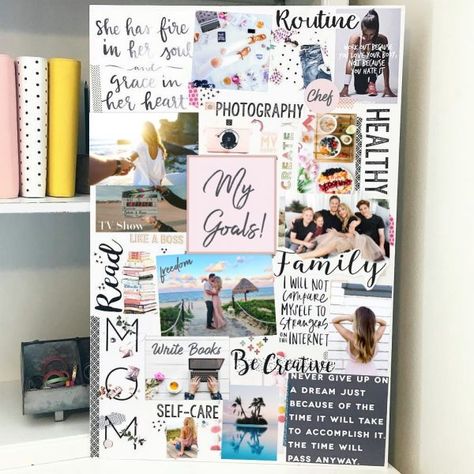 Vision Board Themes, Creative Vision Boards, Vision Board Diy, Vision Board Printables, Fitness Vision Board, Vision Board Examples, Vision Board Ideas, Collage Des Photos, Vision Board Party