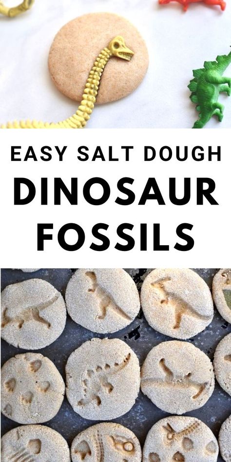 Salt Dough Recipe Dinosaur Fossils, Preschool Structure Activities, Dinosaur Theme Snacks Preschool, Make Your Own Fossils, How To Make Dinosaur Fossils, Dinosaur Center Activities, Crafts For All Ages Easy, Salt Dough Crafts Preschool, Dinosaur Activities For 3rd Grade